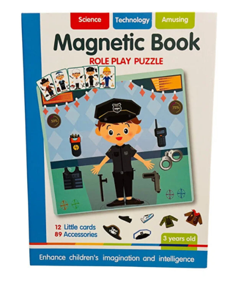 Carte magnetică cu tematica meserii - Puzzle cu 89 de magneți
