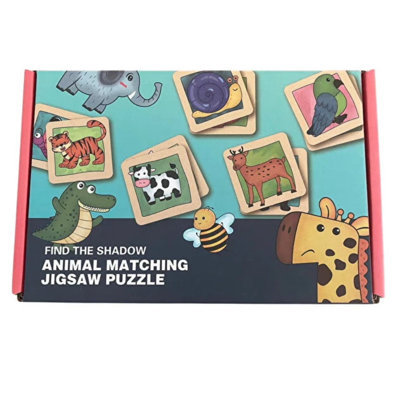 Joc educativ Montessori 4 în 1 din lemn – Potrivirea animalelor