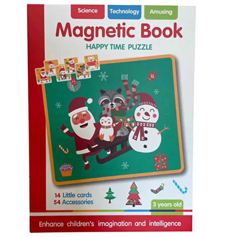 Carte de Crăciun magnetică pentru copii – Puzzle cu 54 de magneți