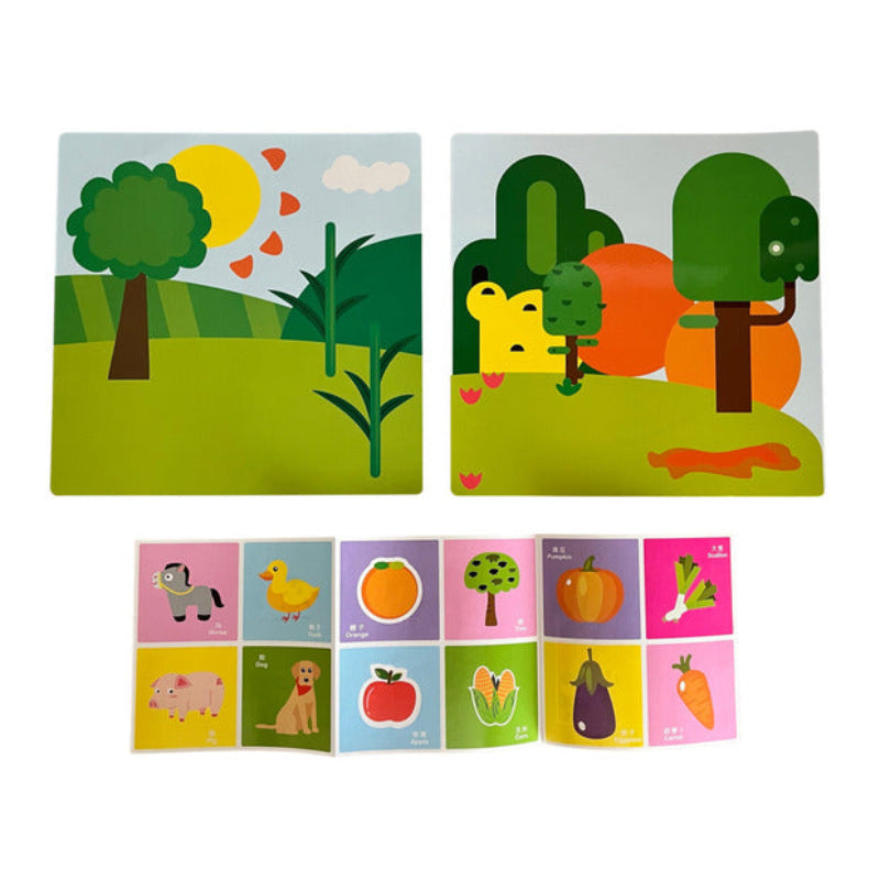 Set educativ Puzzle Magnetic Ferma Manor si tabla de scris cu marker