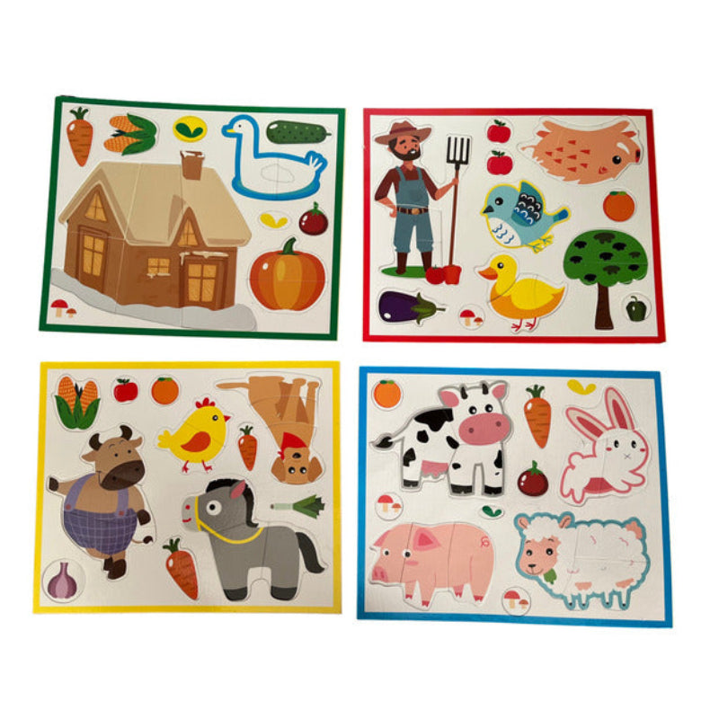 Set educativ Puzzle Magnetic Ferma Manor si tabla de scris cu marker