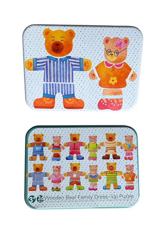 Puzzle educativ magnetic – Îmbracă ursuleții, 6 băieți și 6 fete, cu haine și expresii faciale diferite
