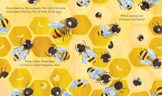 Carte cu clapete Peep Inside a Beehive, Usborne, +3 ani