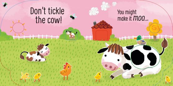Carte senzoriala cu sunete Nu gadila porcul!, Touchy-feely Don't Tickle the Pig, Usborne, +6luni