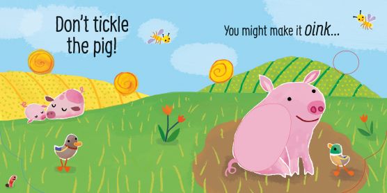 Carte senzoriala cu sunete Nu gadila porcul!, Touchy-feely Don't Tickle the Pig, Usborne, +6luni