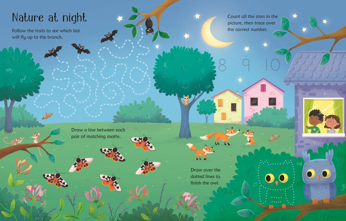 Carte Scrie si sterge Activitati in Natura, Wipe-Clean Nature Activities, Usborne, +3 ani