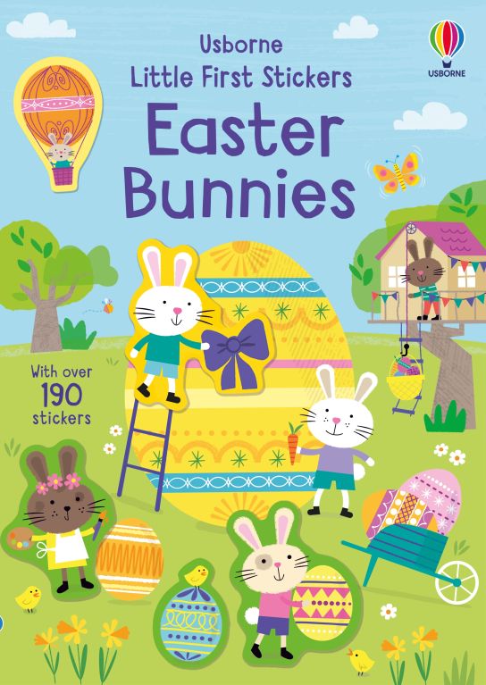 Carte cu peste 190 stickere Iepurasi de Paste, Little First Stickers Easter Bunnies, Usborne, +3 ani