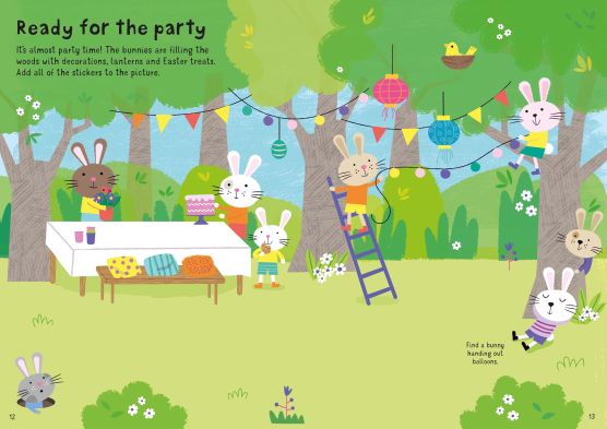 Carte cu peste 190 stickere Iepurasi de Paste, Little First Stickers Easter Bunnies, Usborne, +3 ani