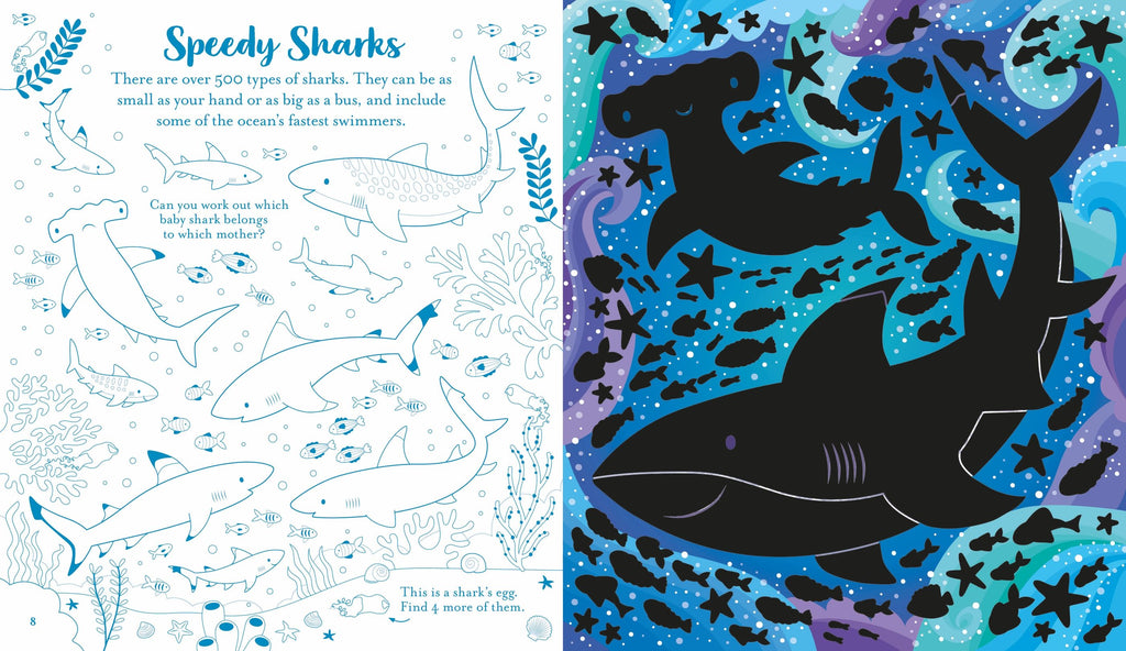 Carte de activitati Lumea Marina Scratch Activities Under the Sea, Usborne, +6 ani