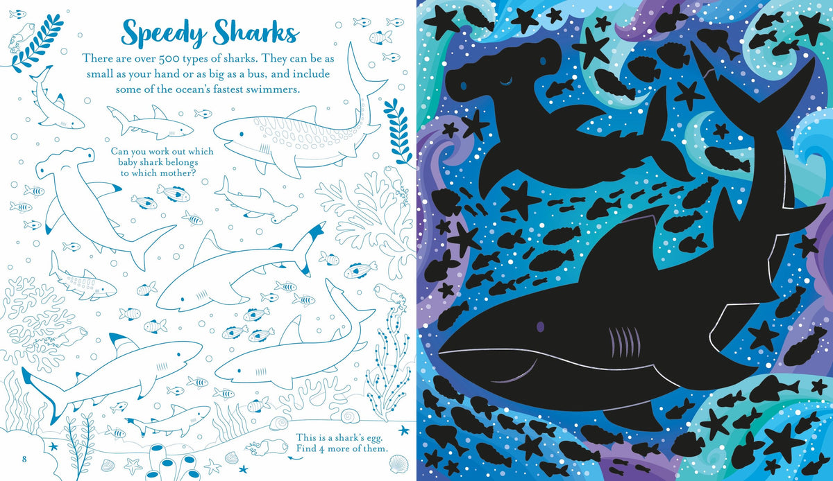 Carte de activitati Lumea Marina Scratch Activities Under the Sea, Usborne, +6 ani
