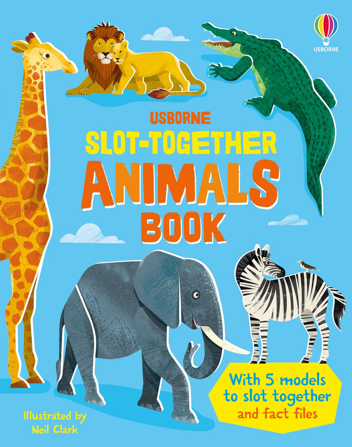 Carte interactiva de asamblat 3D, Animale, colectia Slot-together, Usborne, +4 ani