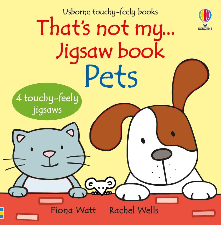 Carte senzoriala cu puzzle That's not my... jigsaw book Pets, Usborne, +2 ani