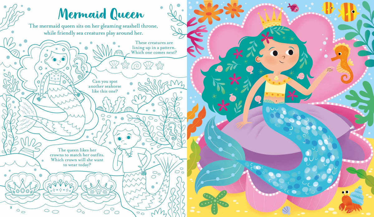 Carte de activitati cu Sirene Scratch Activities Mermaids, Usborne, +6 ani