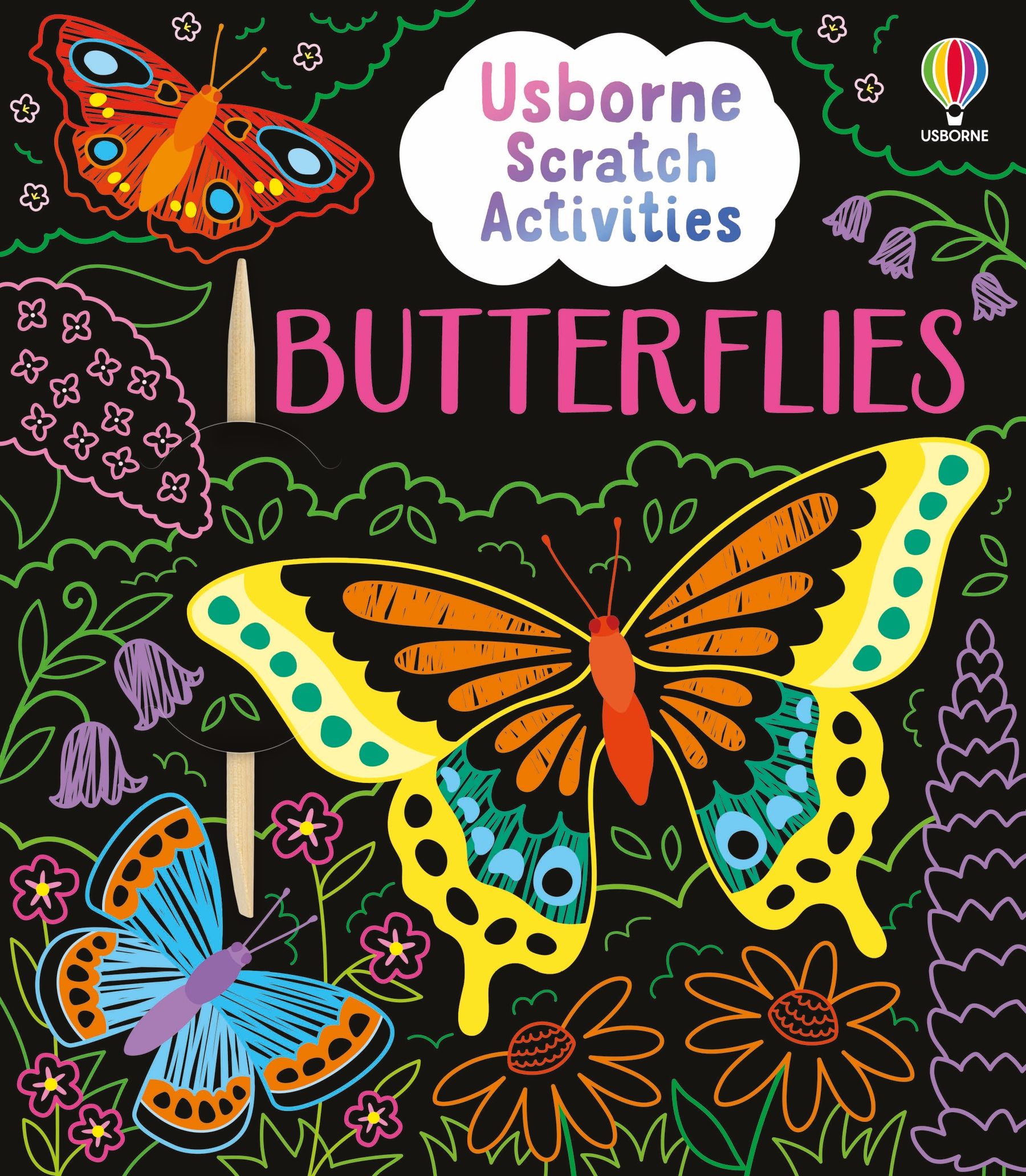 Carte de activitati cu Fluturi, Scratch Activities Butterflies, Usborne, +6 ani