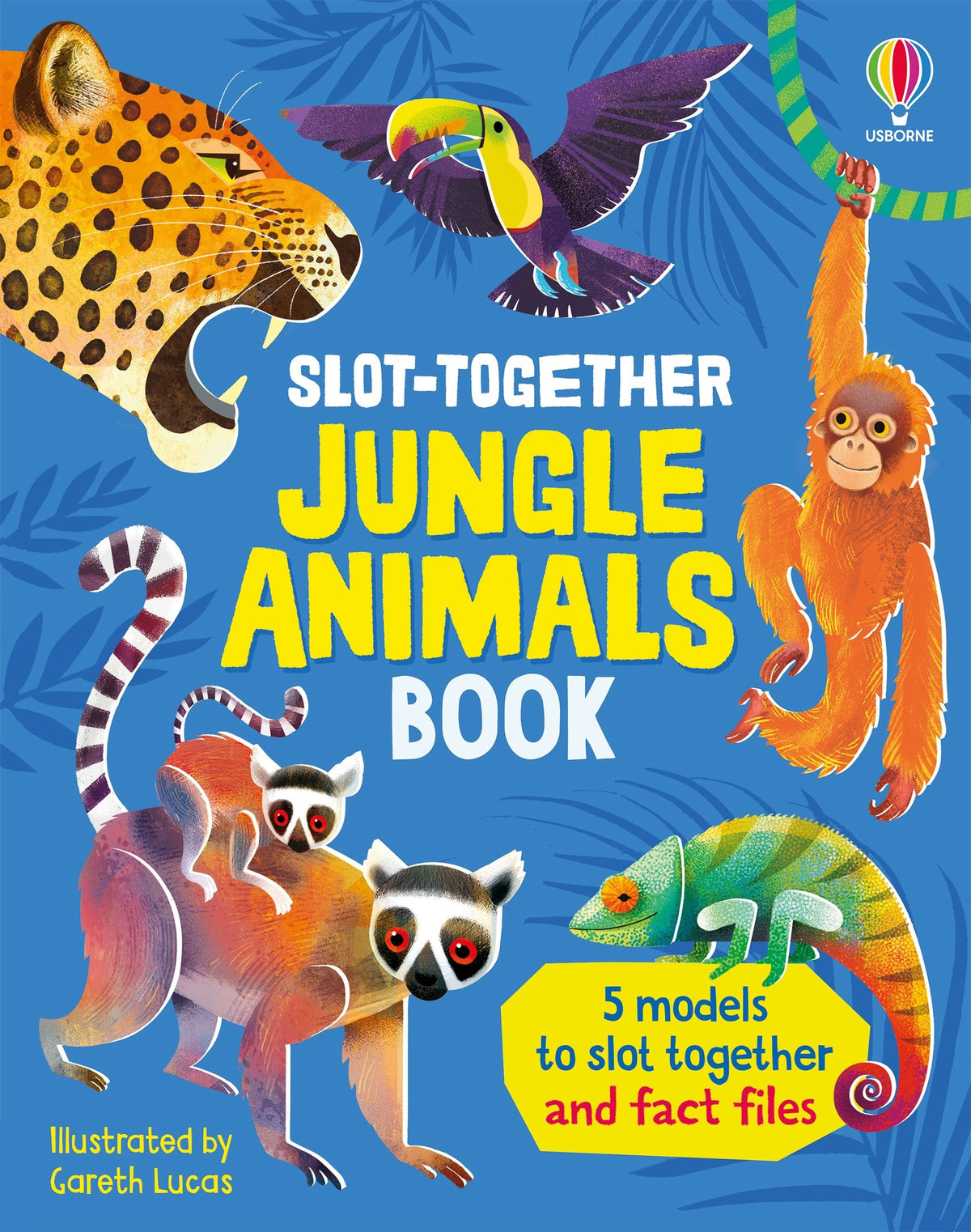 Carte interactiva de asamblat 3D, Animale din Jungla, colectia Slot-together, Usborne, +4 ani