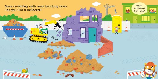 Carte cu magneti Trucks and Diggers Magnet Book Usborne, +3 ani