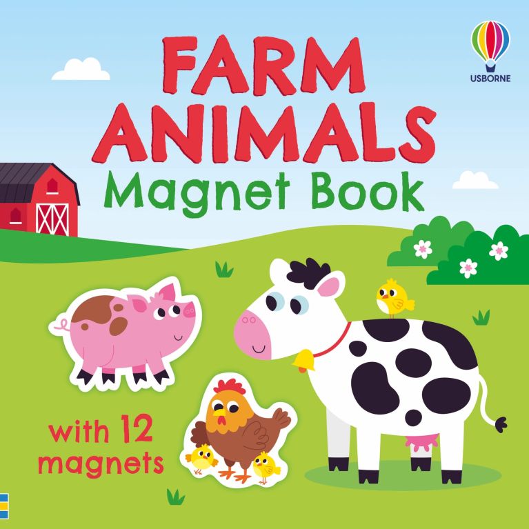 Carte interactiva cu magneti Farm Animals Magnet Book, Usborne, +3 ani