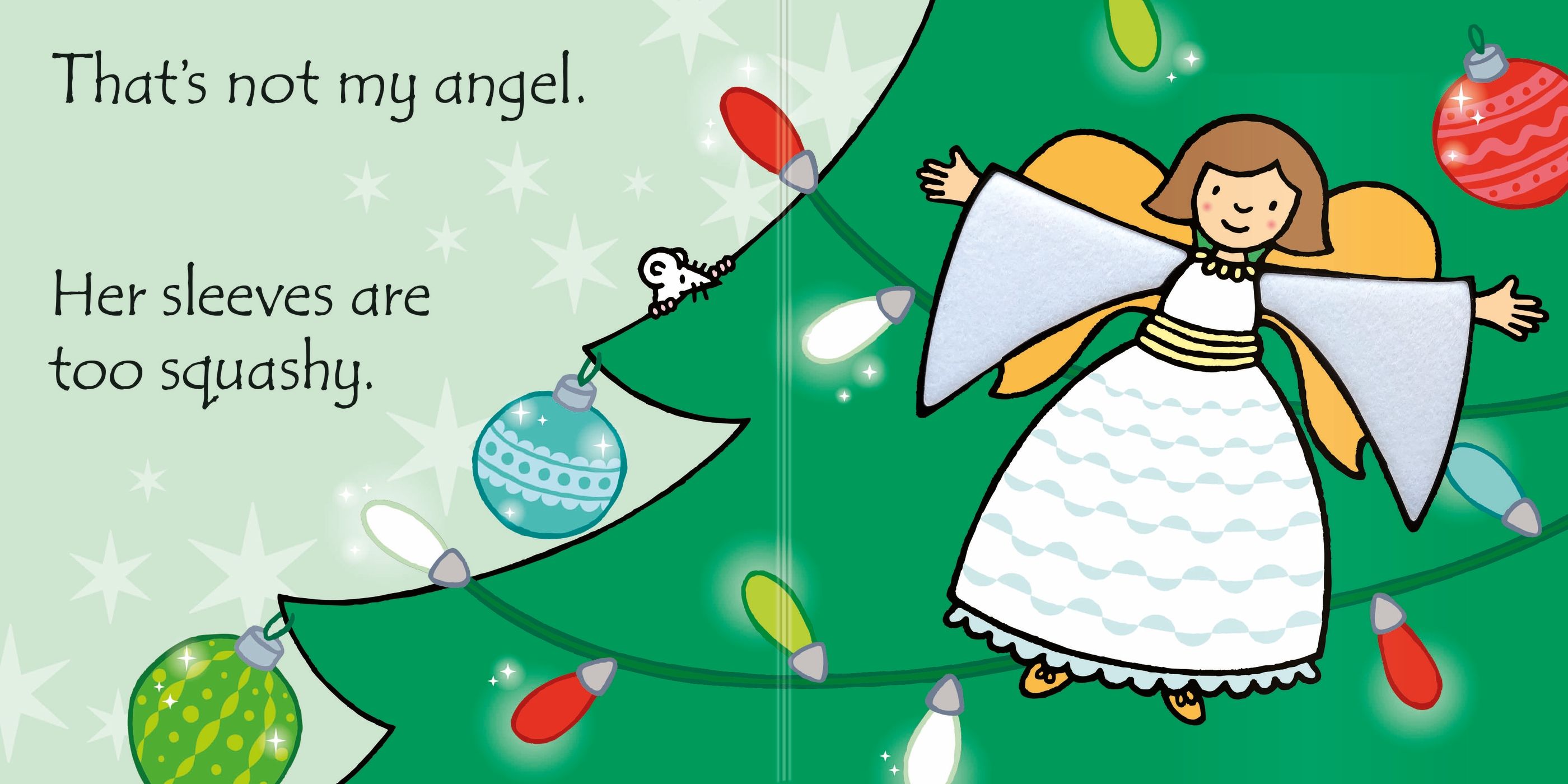 Carte senzoriala de Craciun Acela nu este ingerul meu..., Touchy-feely - That's not my angel…, Usborne, +3 luni