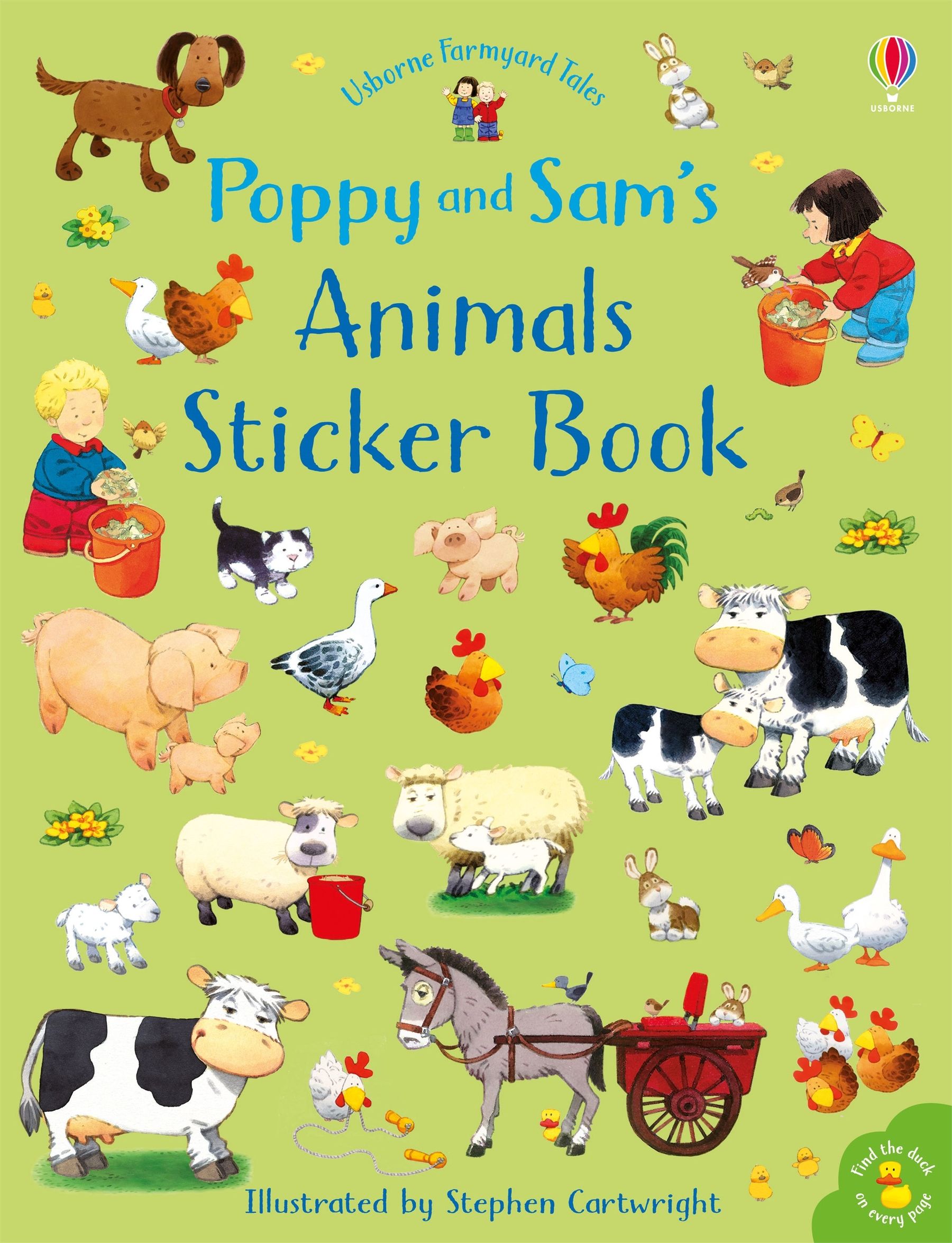 Carte cu stickere Poppy and Sam's Animals Sticker Book, Usborne, +3 ani