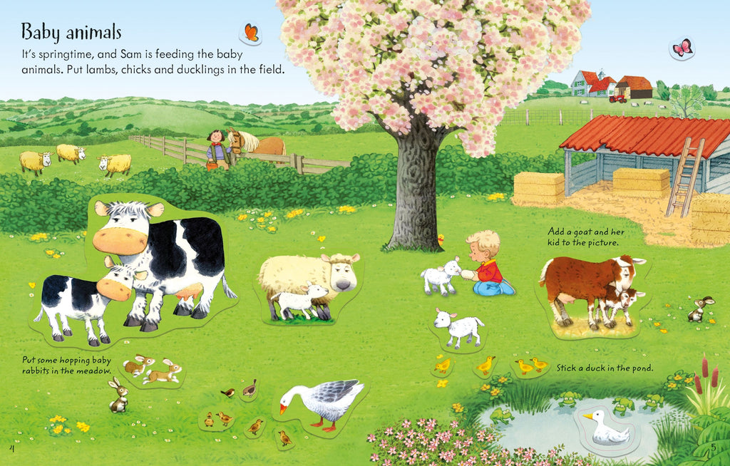 Carte cu stickere Poppy and Sam's Animals Sticker Book, Usborne, +3 ani
