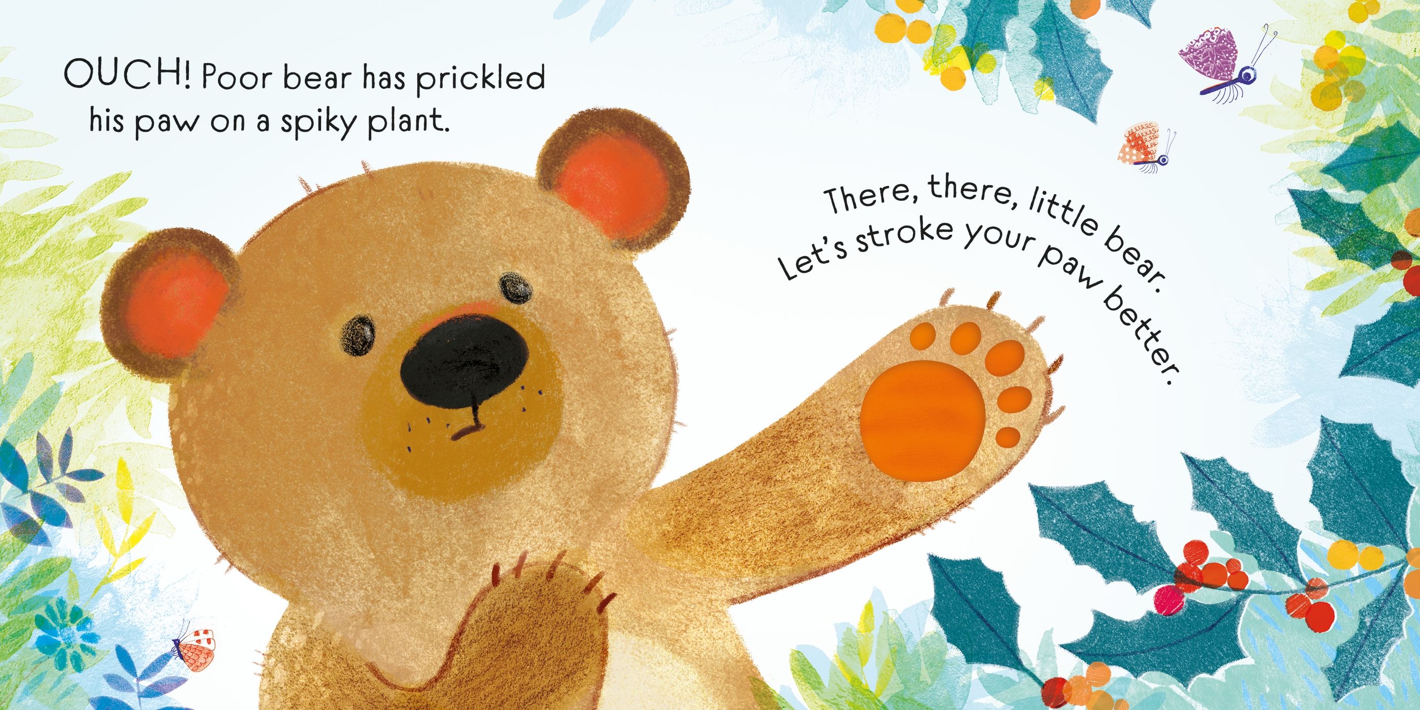 Carte senzoriala There There Little Bear, Touchy-feely, Usborne, +6 luni