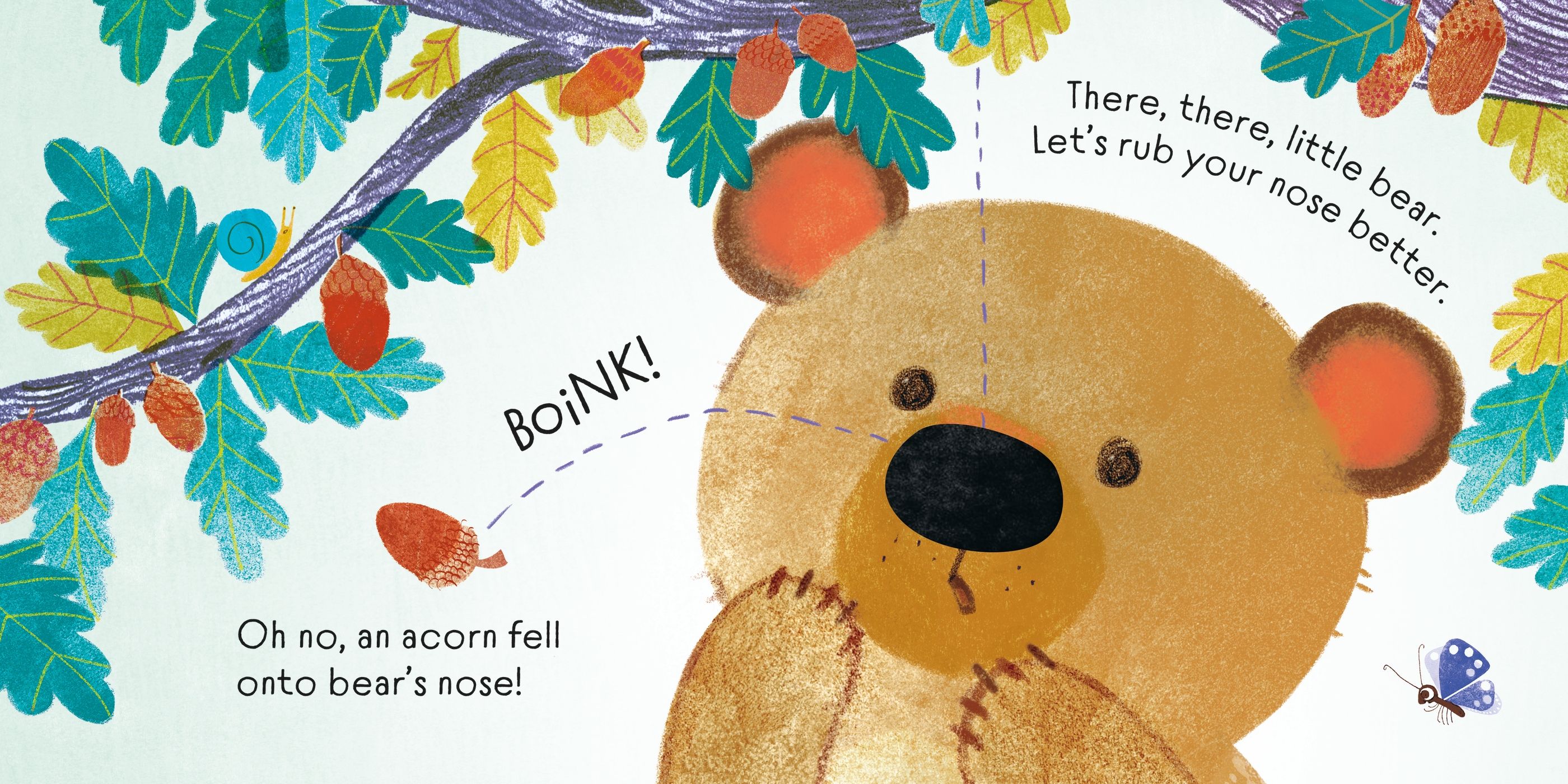 Carte senzoriala There There Little Bear, Touchy-feely, Usborne, +6 luni