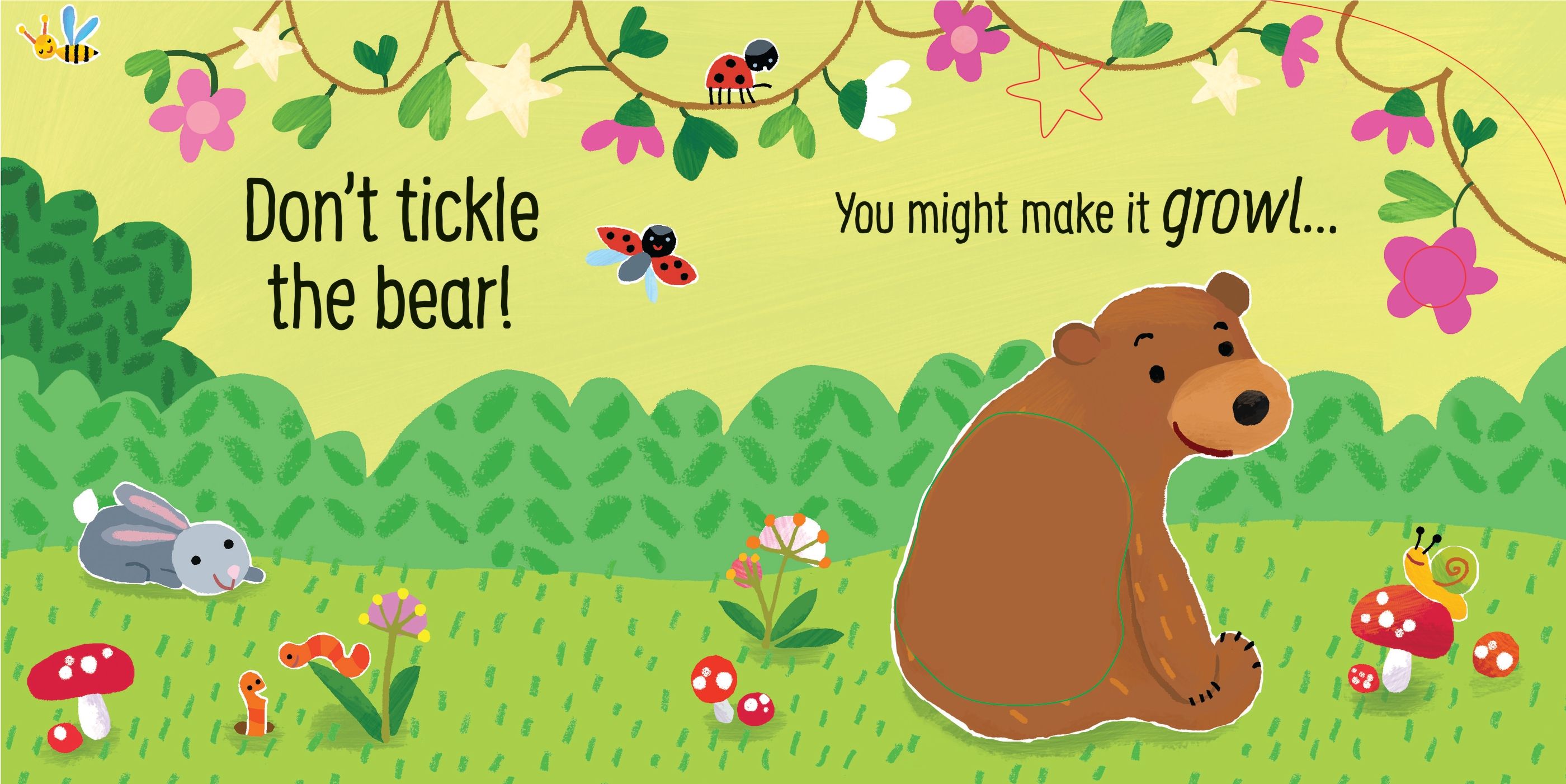 Carte senzoriala cu sunete "Don't Tickle the Bear", Usborne, +6 luni
