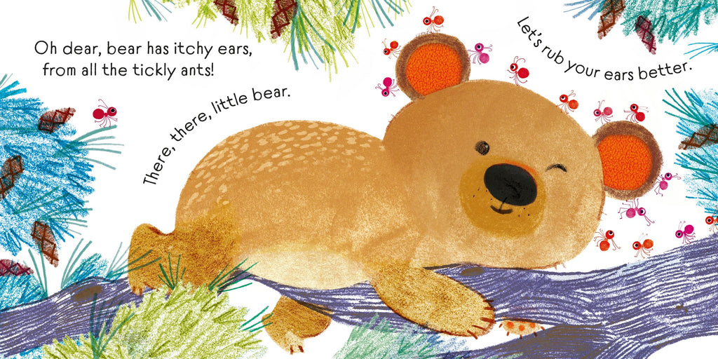 Carte senzoriala There There Little Bear, Touchy-feely, Usborne, +6 luni