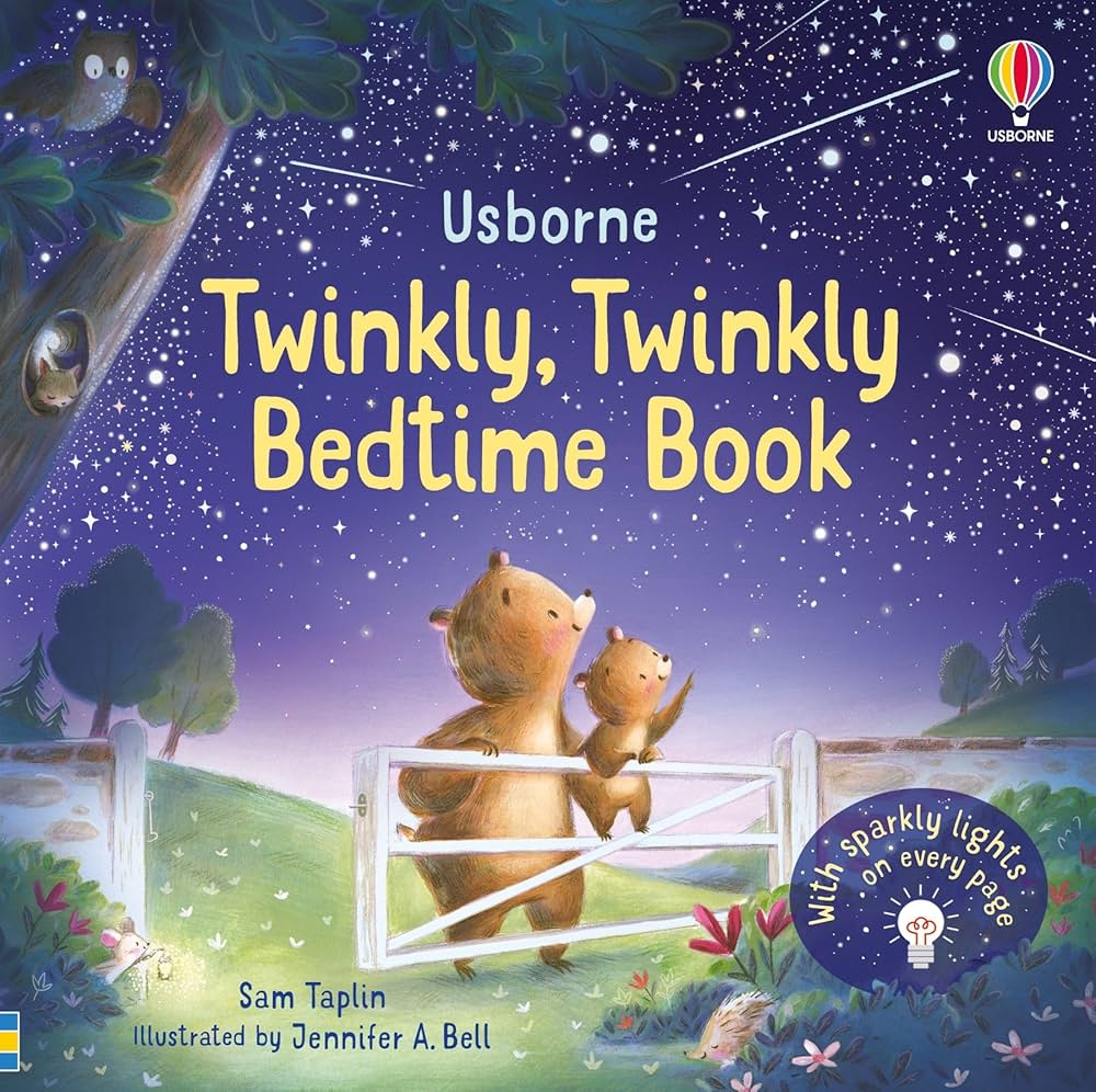Carte interactiva cu luminite, Twinkly Twinkly Bedtime Book, Usborne, +6 luni