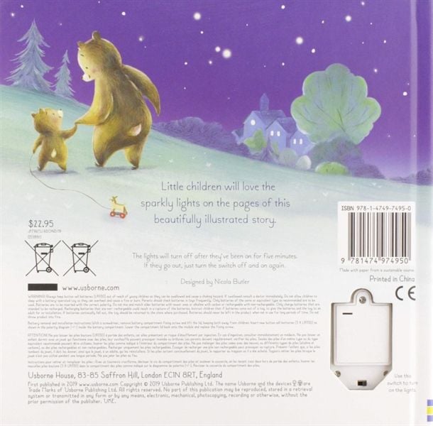 Carte interactiva cu luminite, Twinkly Twinkly Bedtime Book, Usborne, +6 luni