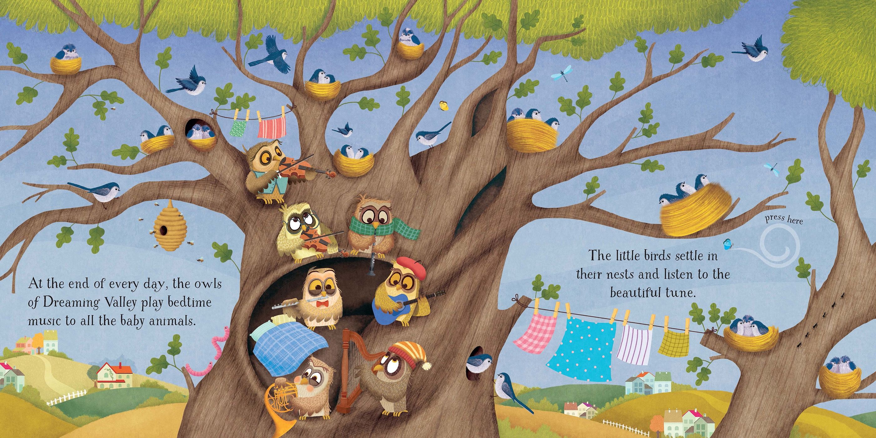 Cartea muzicala pentru somnul bebelusului Baby's Bedtime Music Book, Usborne, +0 luni