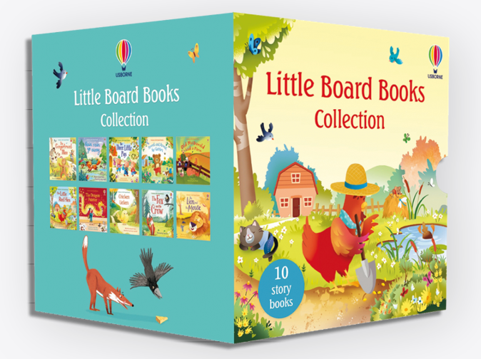 Set de 10 carti cartonate cu povesti in limba engleza Little Board Books Collection, Usborne, +0 ani