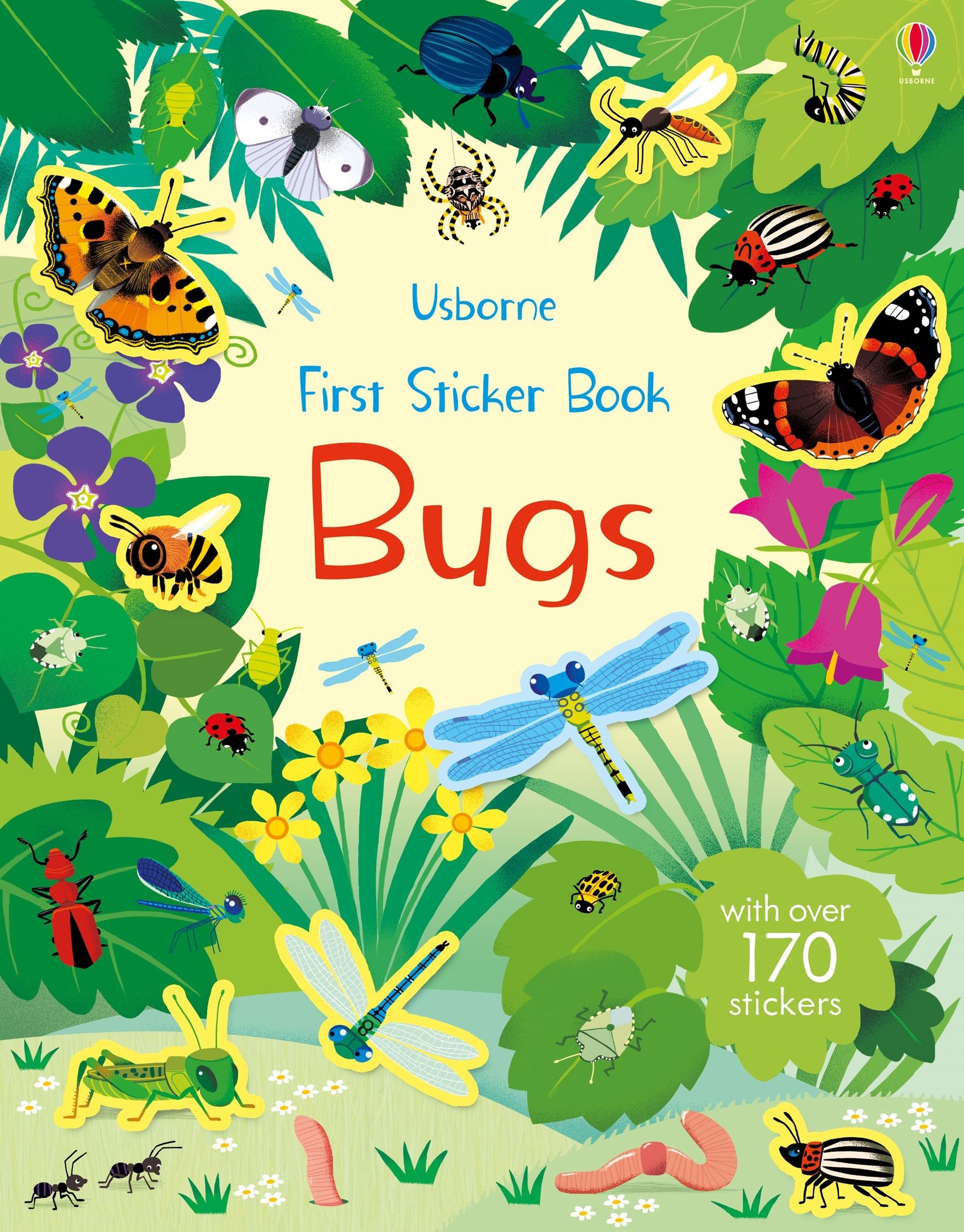Carte interactiva cu peste 170 stickere Insecte, First Sticker Book: Bugs, Usborne, +3 ani