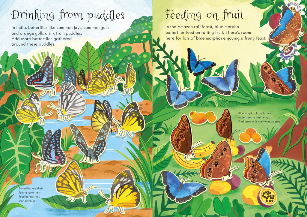 Carte cu stickere Little First Stickers Butterflies, Usborne, +3 ani