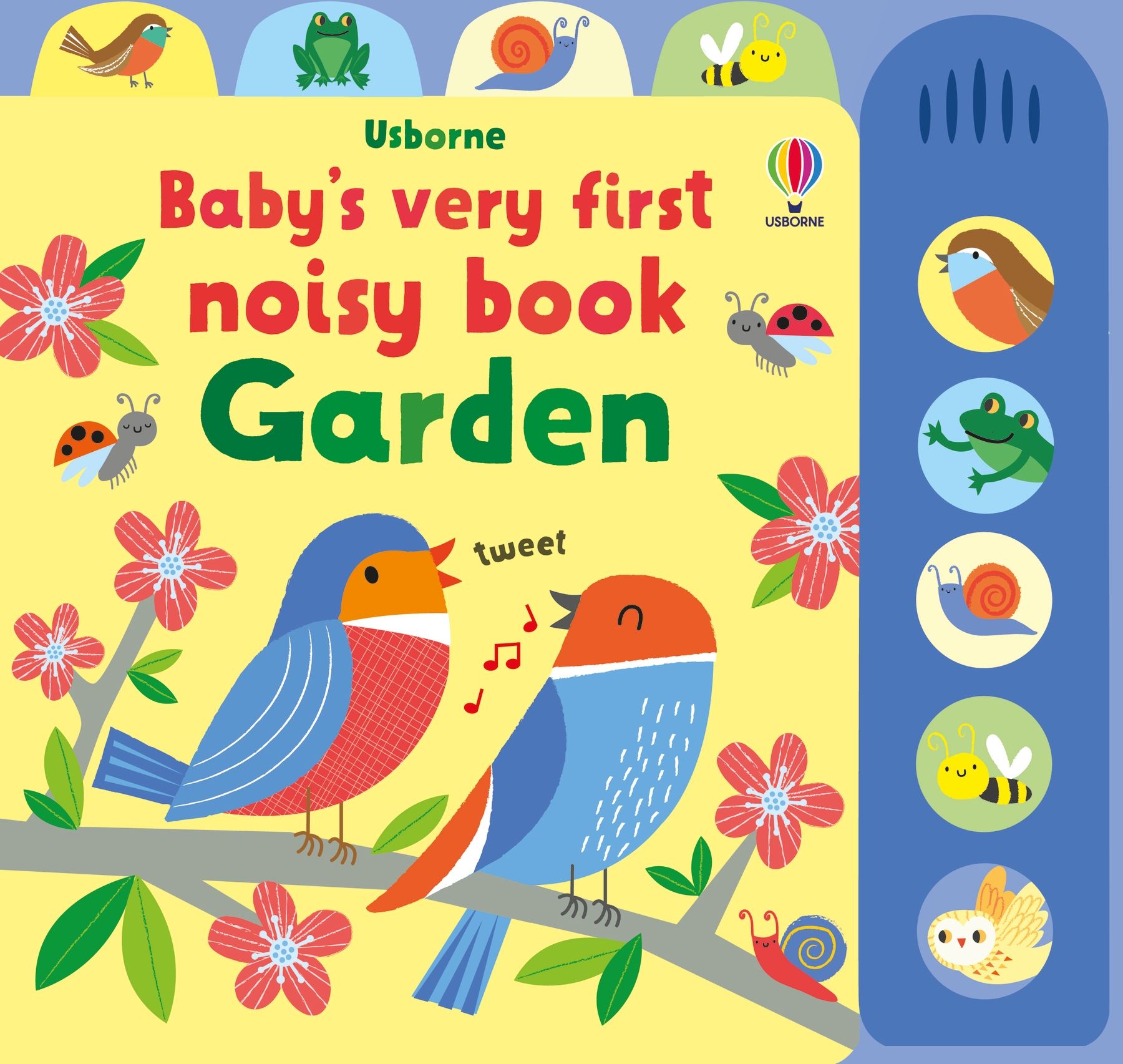 Carte interaciva cu sunete Baby's Very First Noisy Book Garden, Usborne, +10 luni