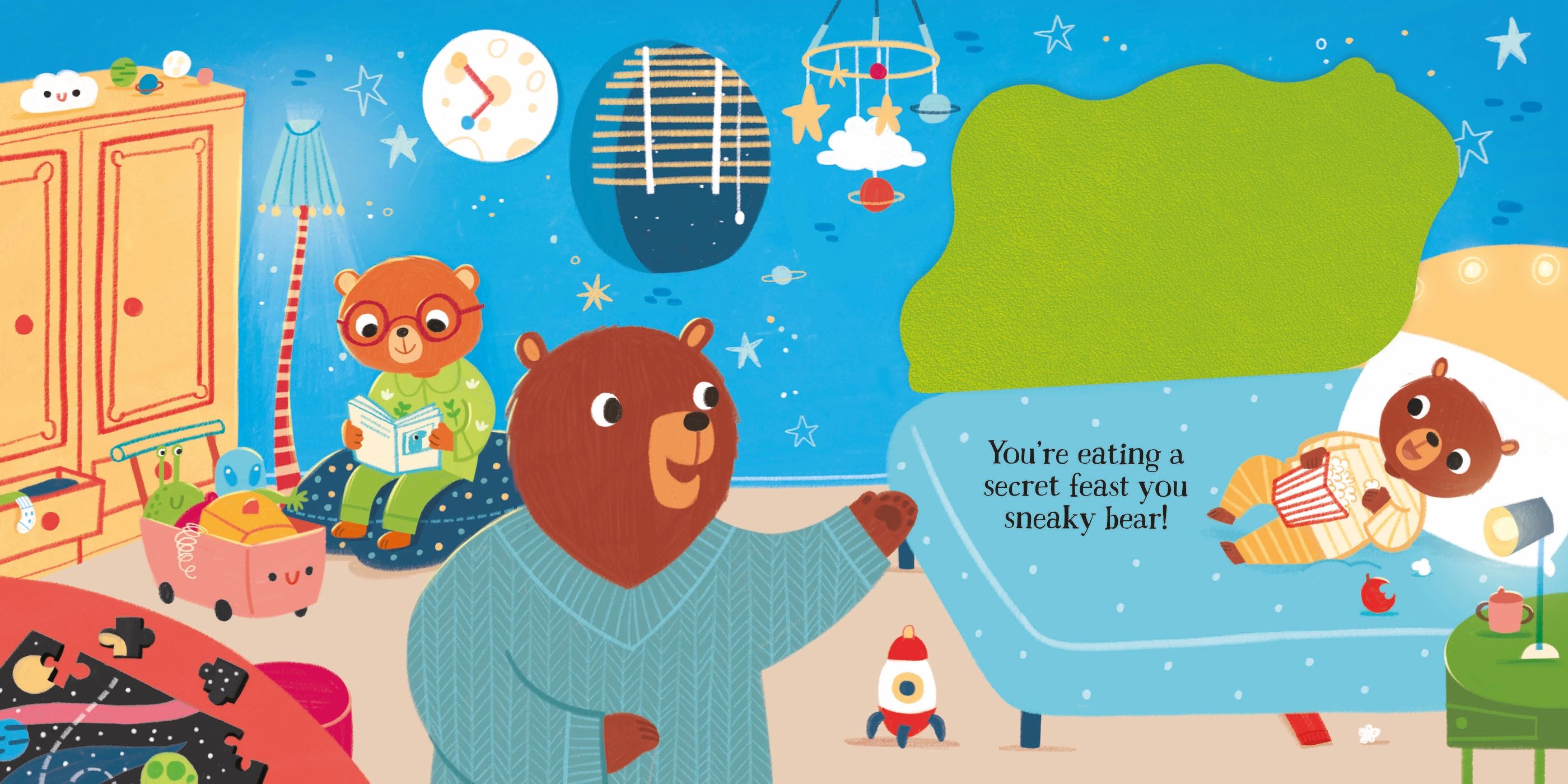 Carte senzoriala Bedtime for Baby Bears, Usborne, +6 luni
