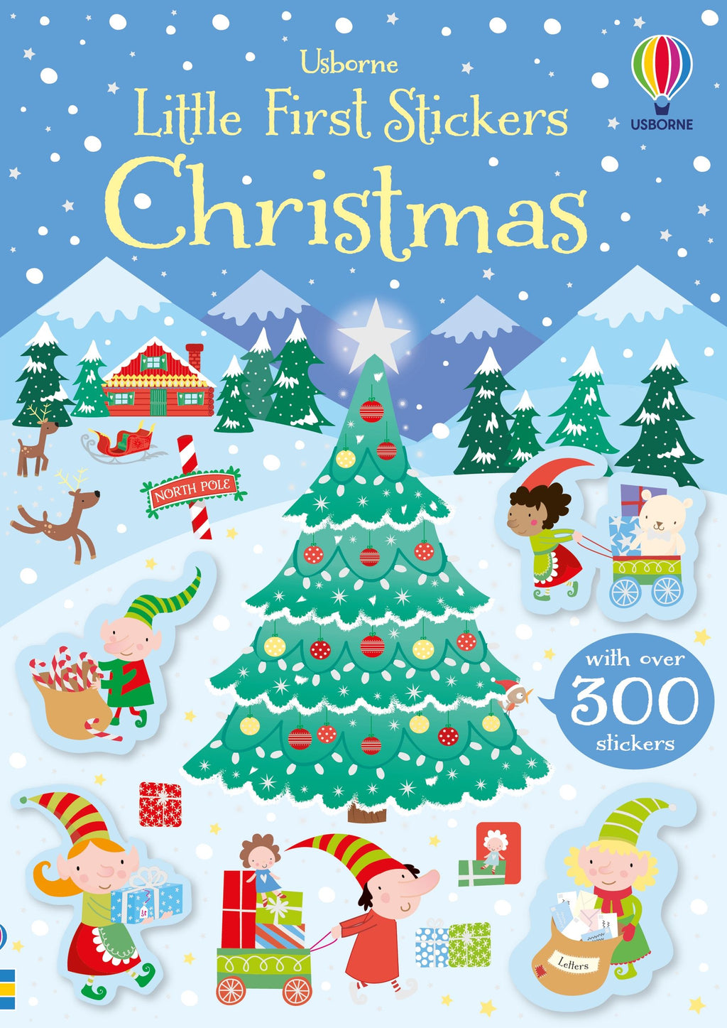 Carte interactiva cu stickere de Craciun, Little First Stickers Christmas, Usborne, +3 ani