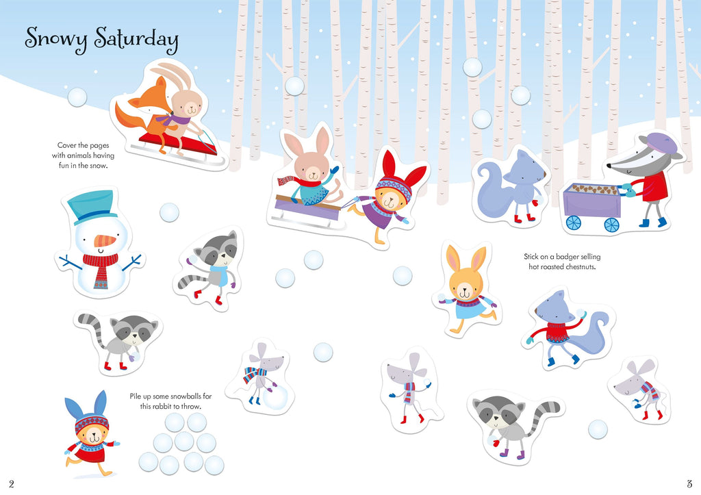 Carte interactiva cu stickere de Craciun, Little First Stickers Christmas, Usborne, +3 ani