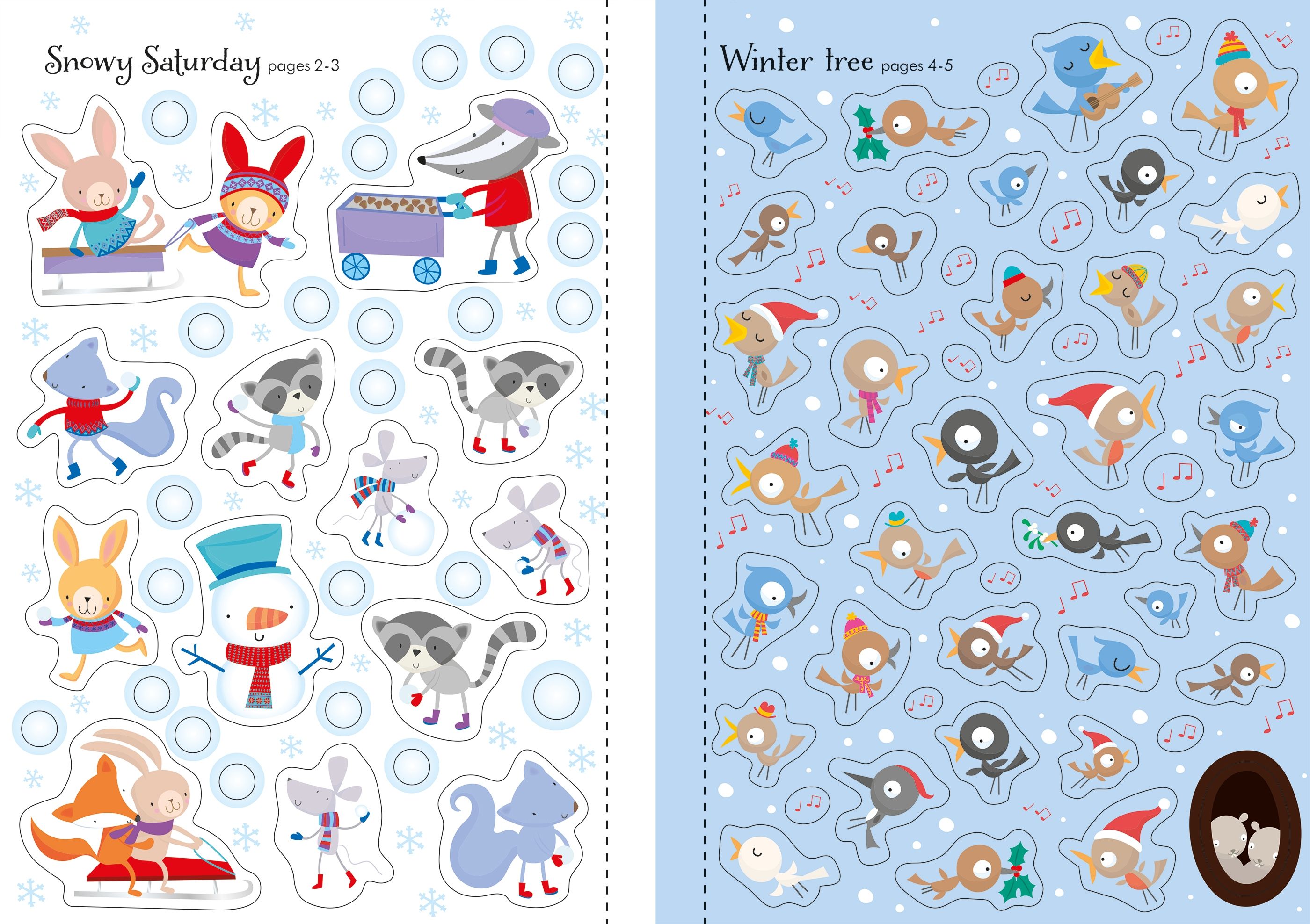 Carte interactiva cu stickere de Craciun, Little First Stickers Christmas, Usborne, +3 ani