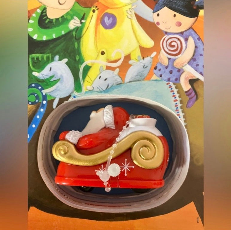 Carte cu jucarie Calatoria lui Mos Craciun, Santa's Christmas Journey, Usborne, +3 ani