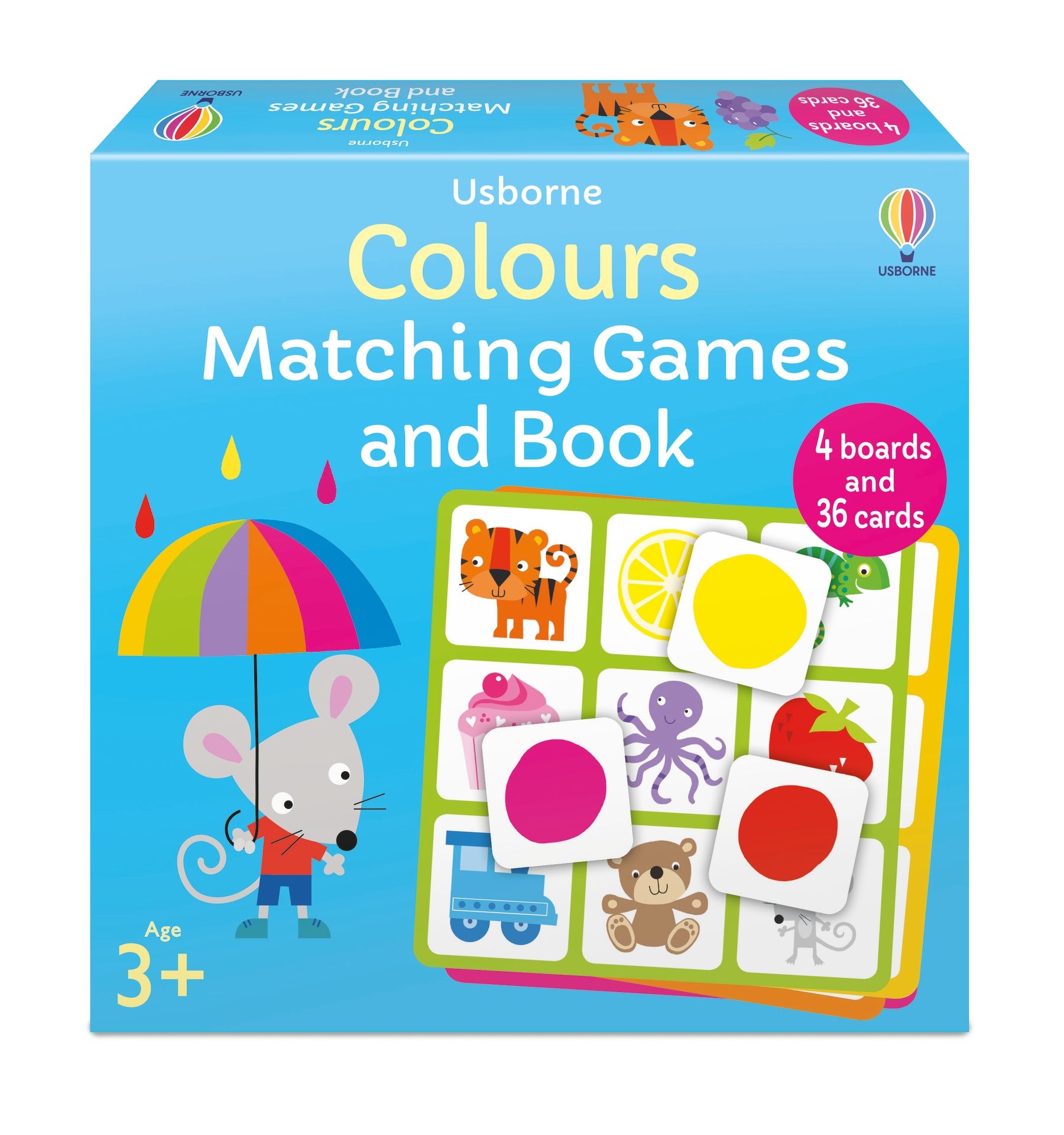 Carte educativa si jocuri despre culori Colours Matching Games and Book, Usborne, +3 ani
