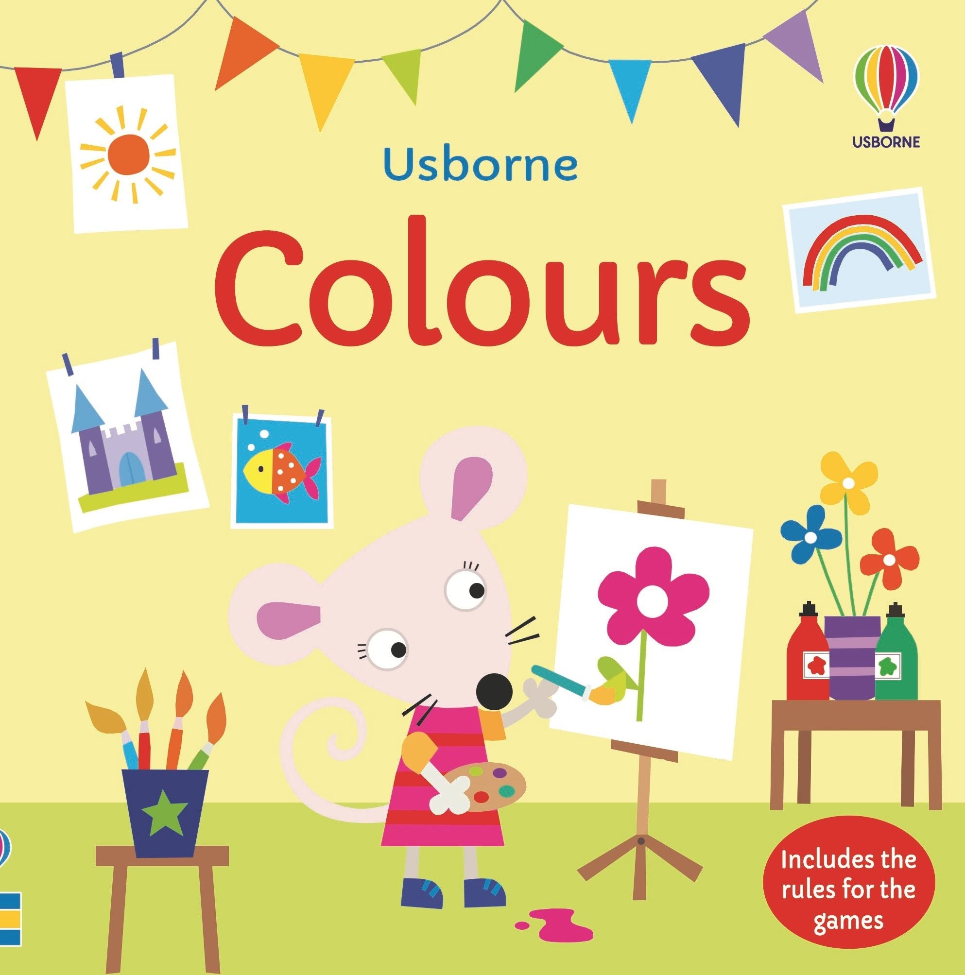 Carte educativa si jocuri despre culori Colours Matching Games and Book, Usborne, +3 ani