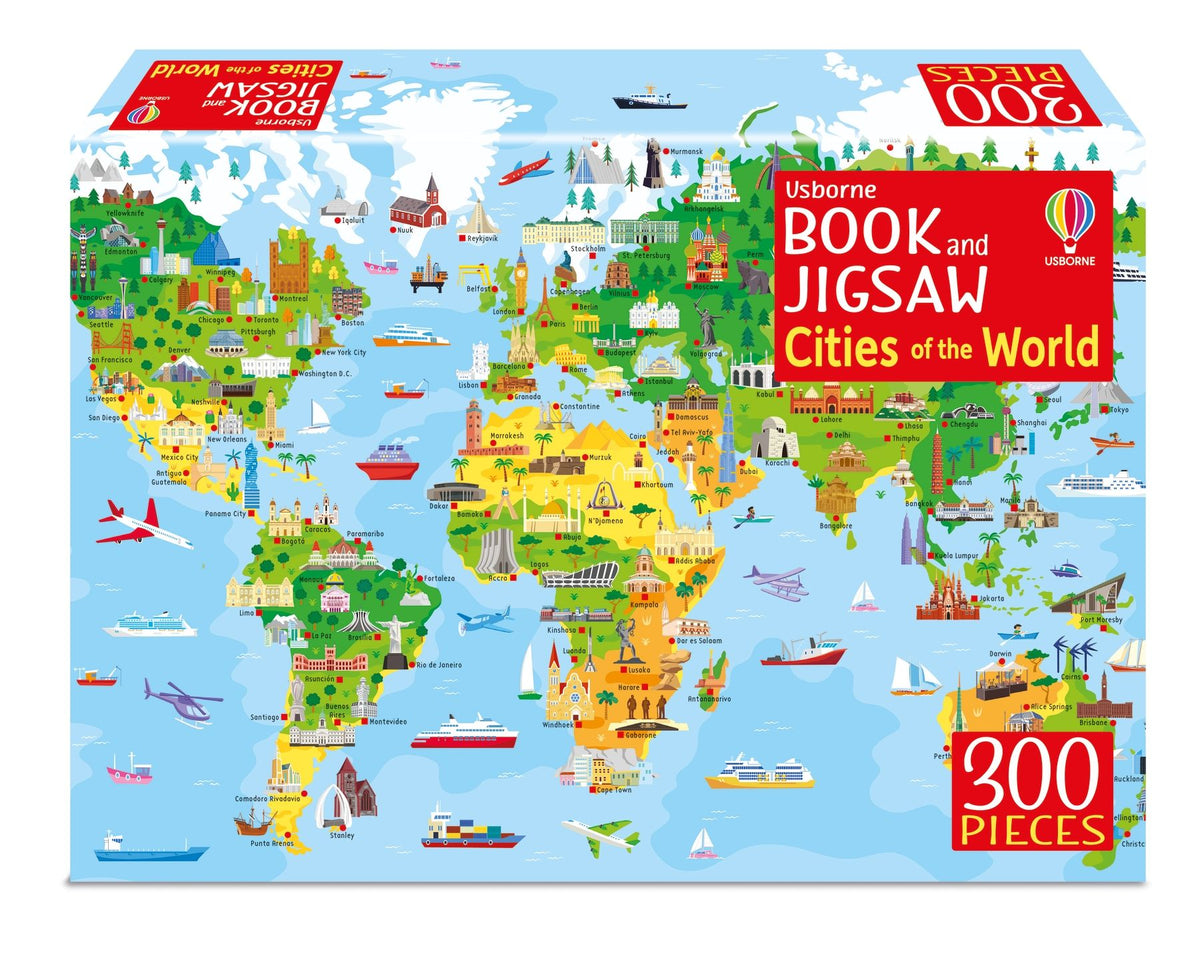 Carte cu puzzle Cities of the World, Usborne, +6 ani