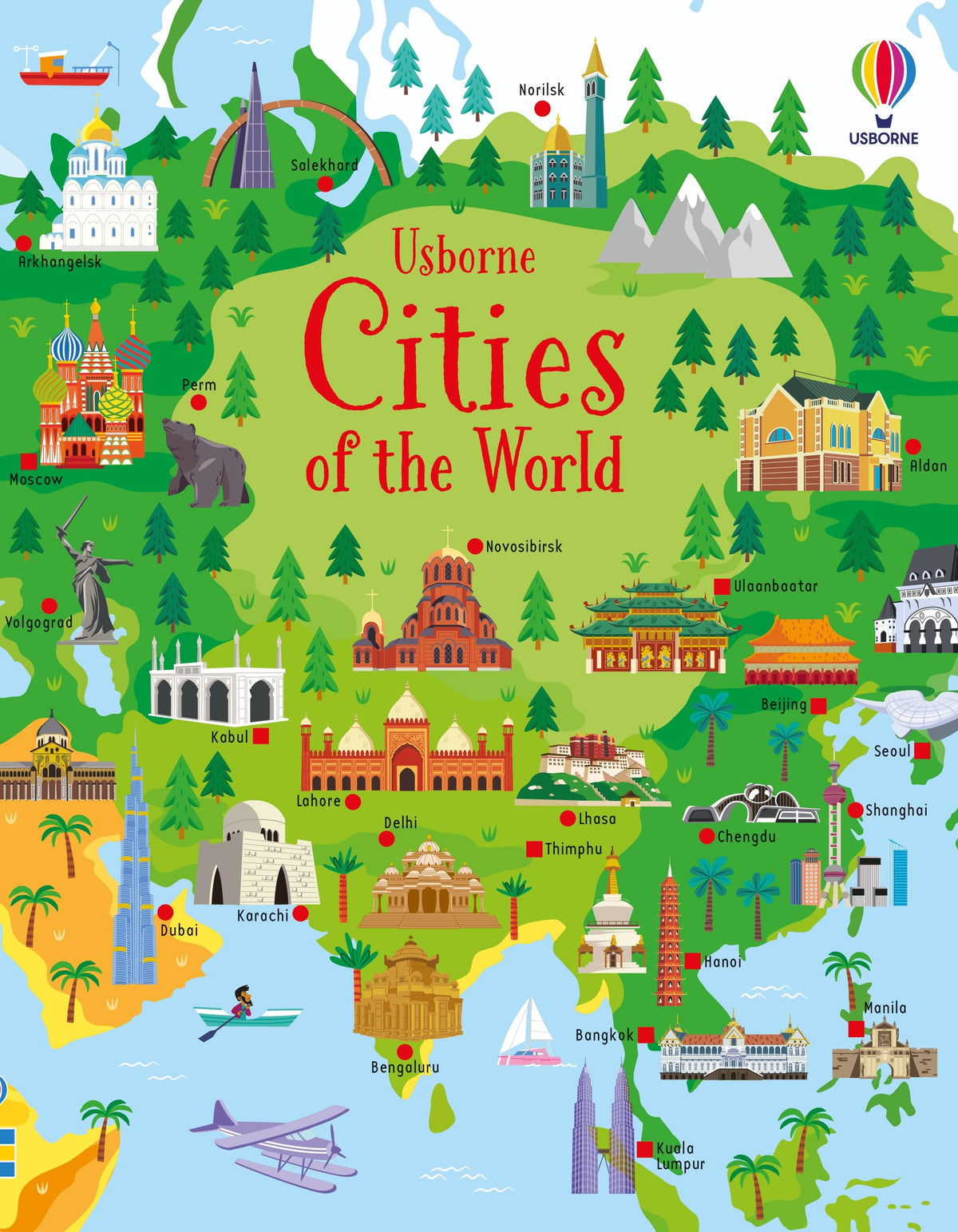 Carte cu puzzle Cities of the World, Usborne, +6 ani