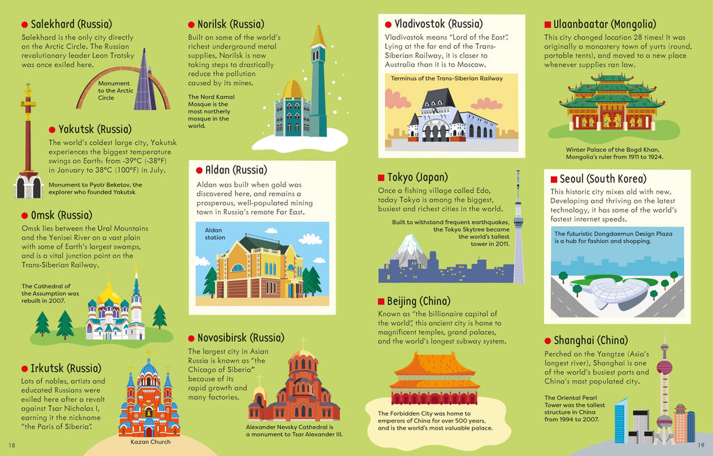Carte cu puzzle Cities of the World, Usborne, +6 ani