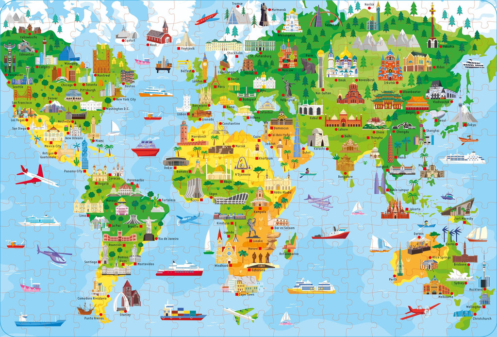 Carte cu puzzle Cities of the World, Usborne, +6 ani
