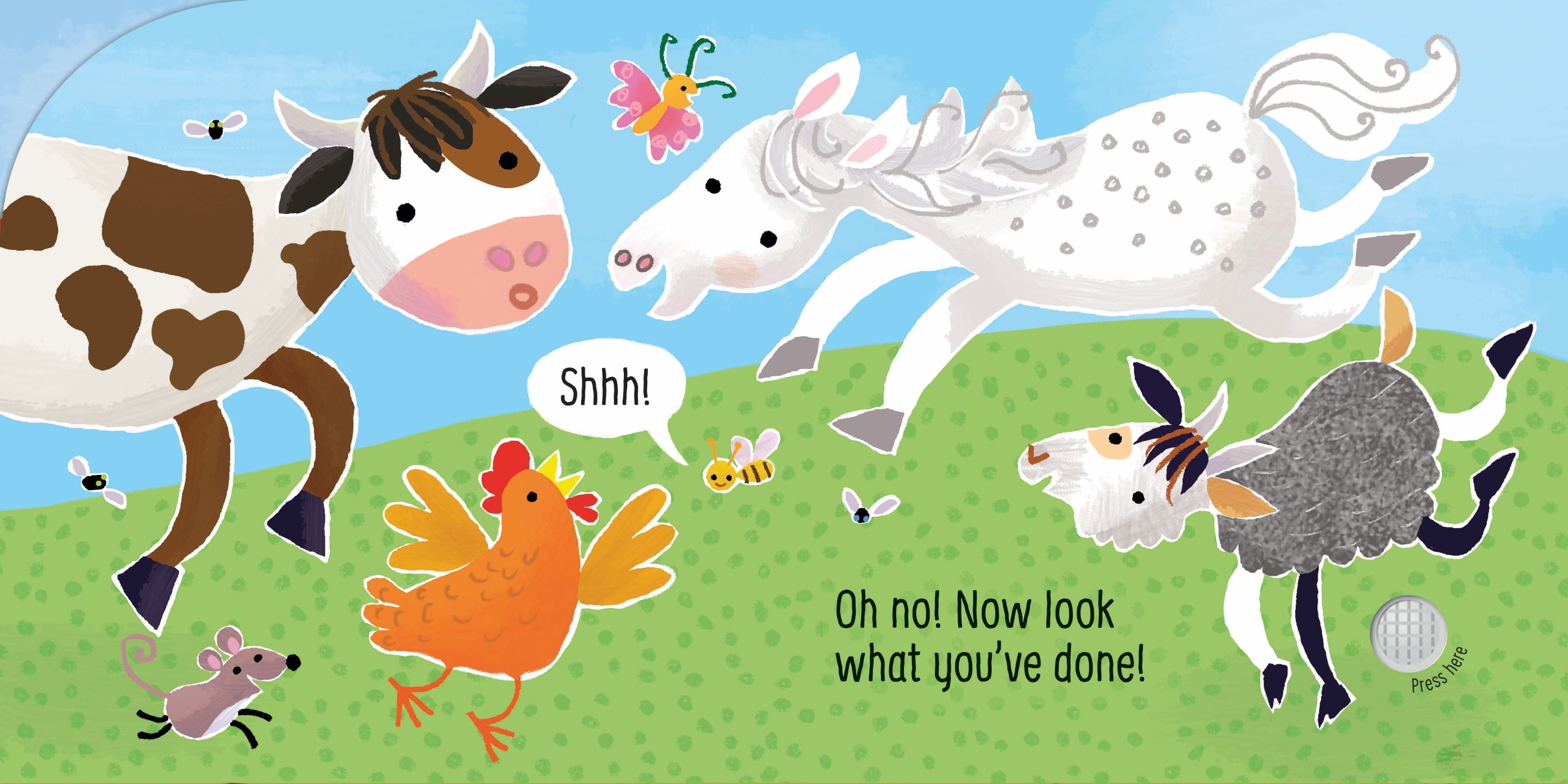 Cartea cu sunete Nu gadila vaca!, Don't Tickle the Cow!, Usborne, +6 luni