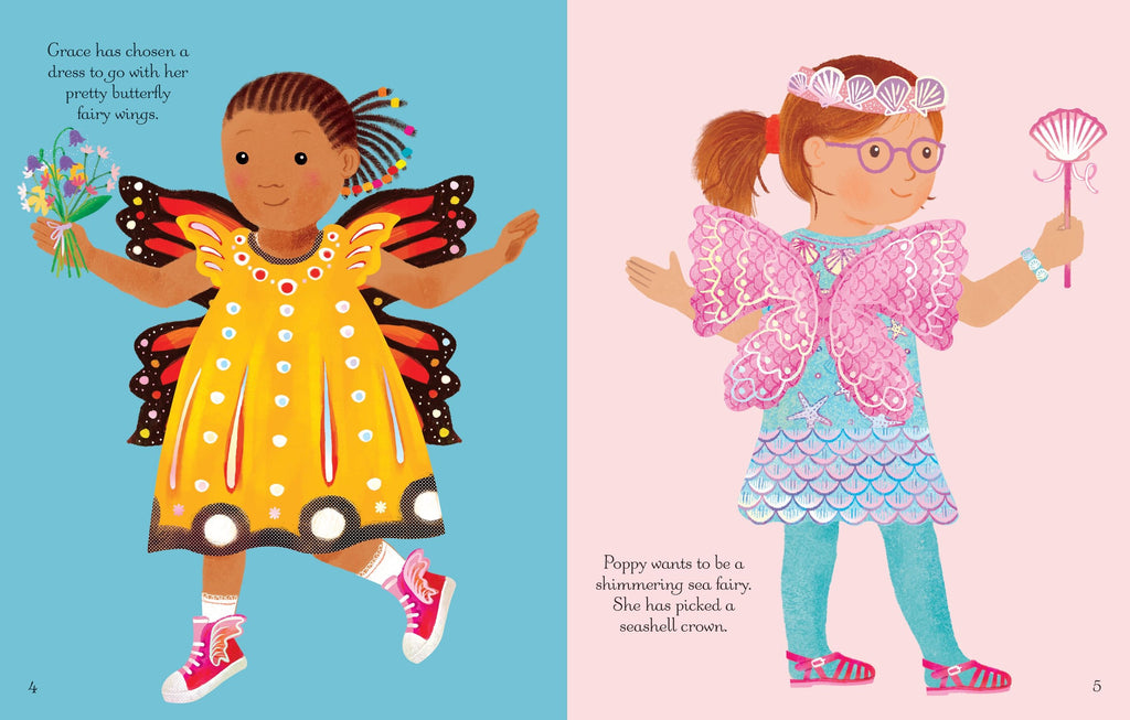 Carte cu stickere Sticker Dressing Up, Fairies, Usborne, +2 ani