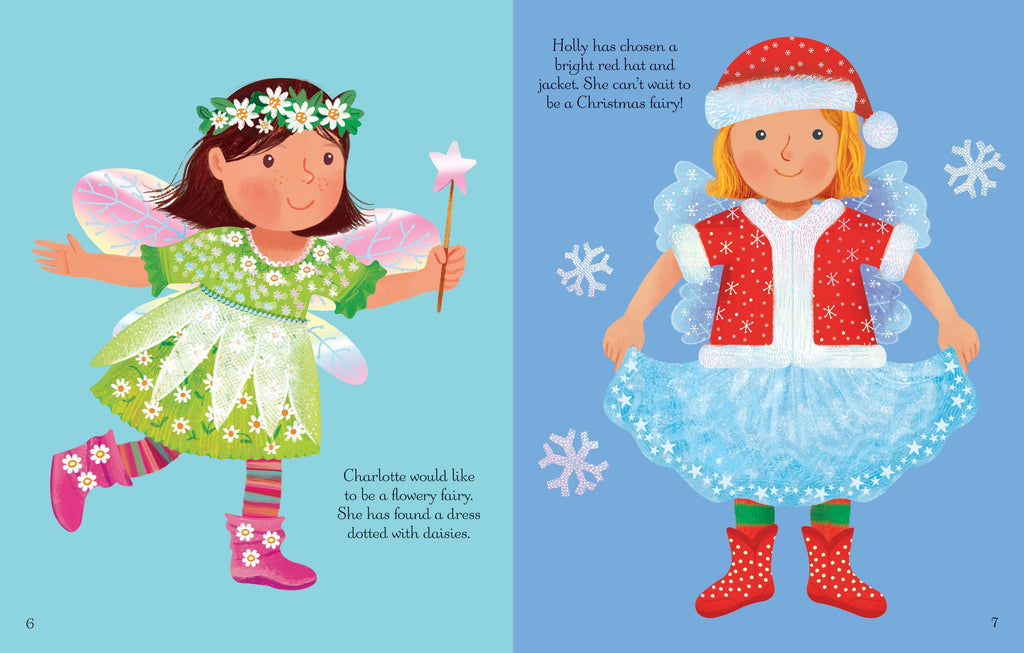 Carte cu stickere Sticker Dressing Up, Fairies, Usborne, +2 ani