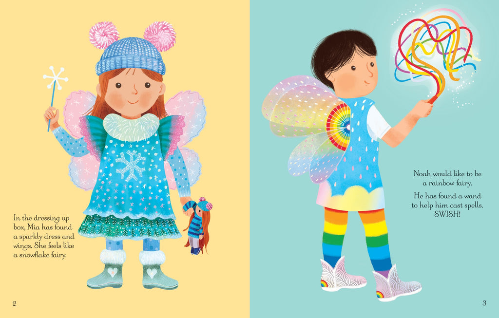 Carte cu stickere Sticker Dressing Up, Fairies, Usborne, +2 ani